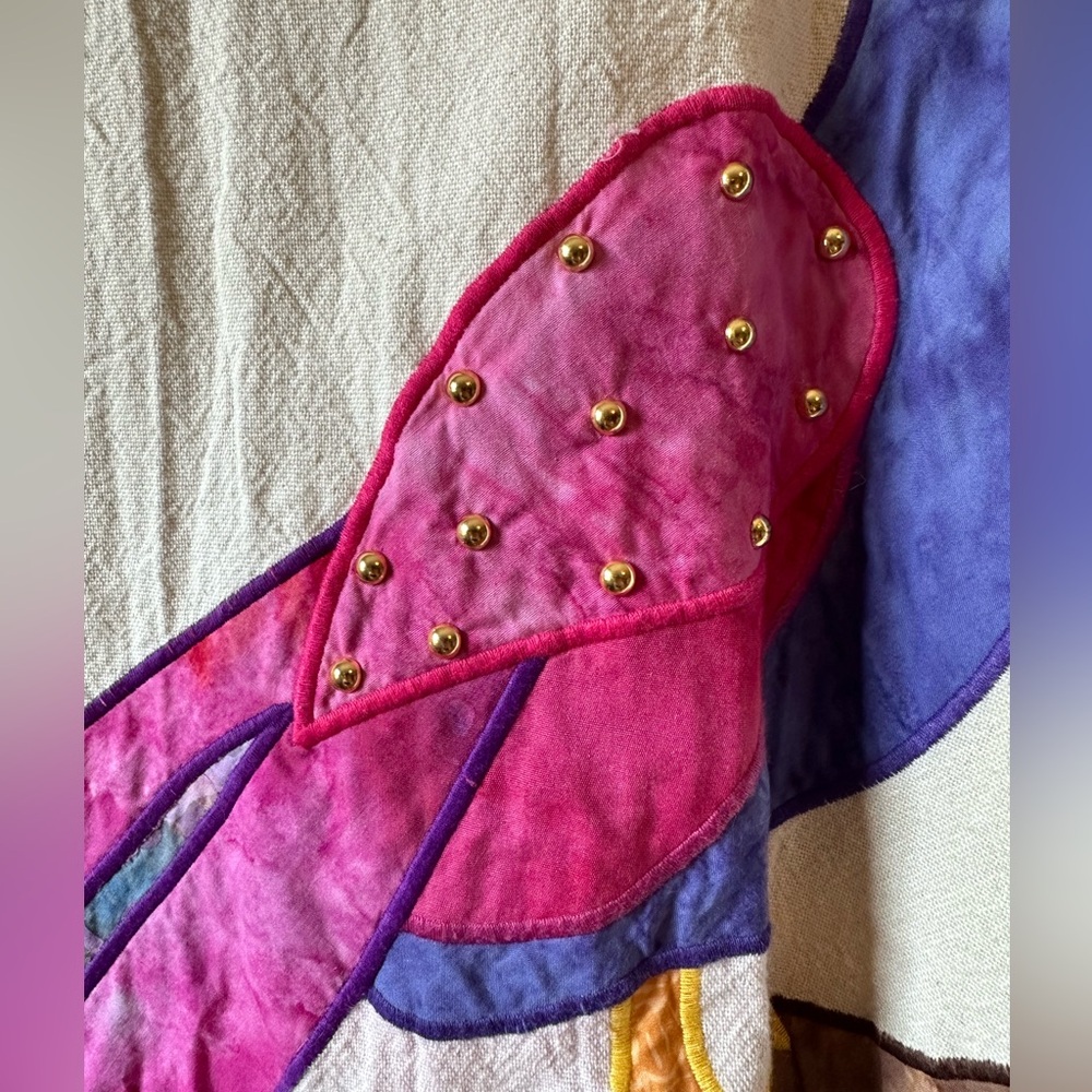 Cream Blazer with Vibrant Peacock Design - Picture 8 of 10